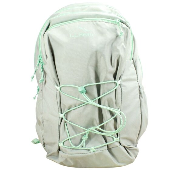 LL Bean Big Kids Gray Mint Green Comfort Carry Laptop Pack 30L School Backpack - Picture 1 of 11